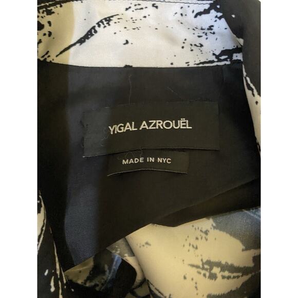 Yigal Azrouel Jacket Moto Blazer Black White Zip Abstract Lightweight Ca… - Picture 9 of 9